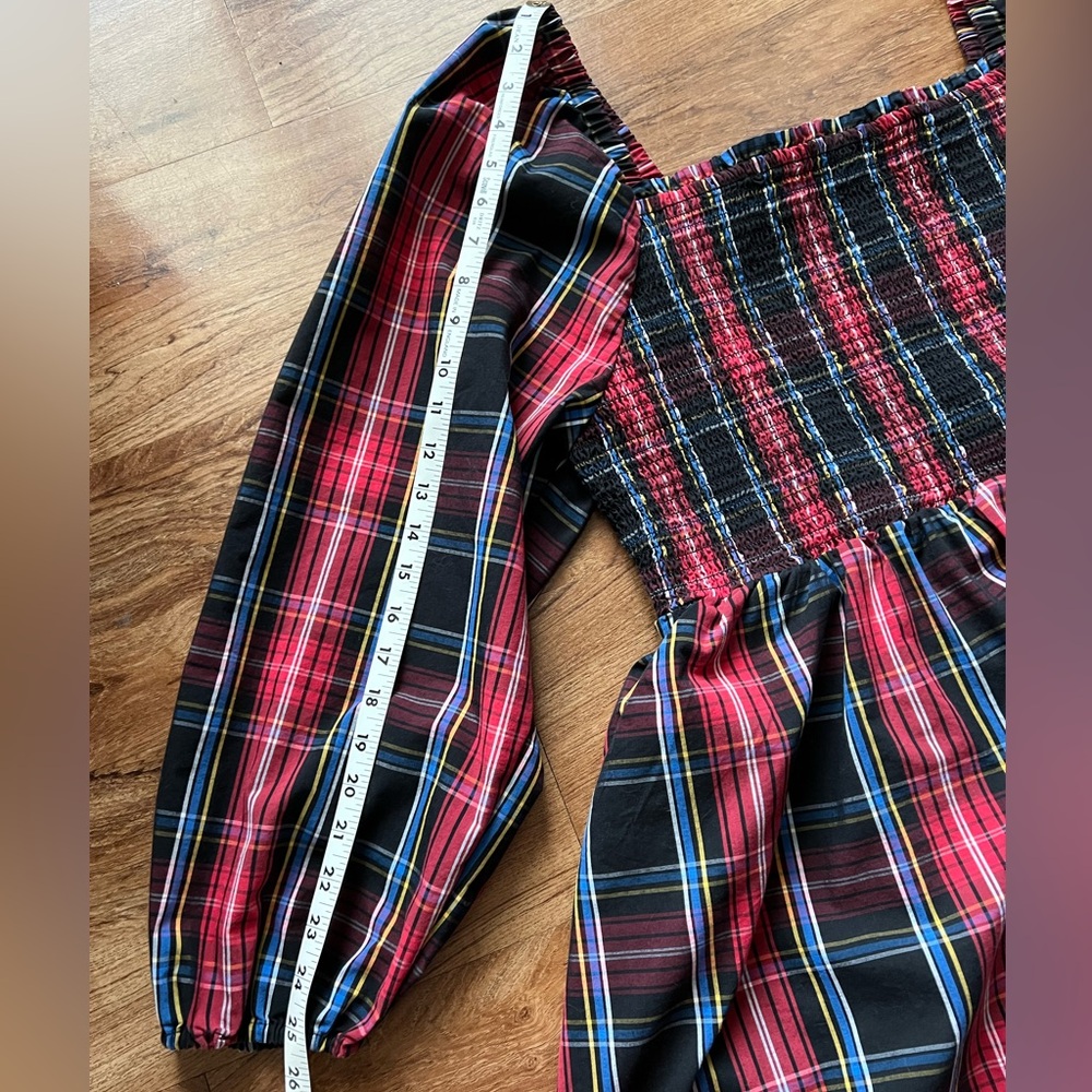 Draper James Smocked Plaid Midi Dress - Size 1X - Picture 9 of 10